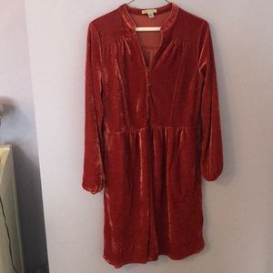 Velvet burnt orange dress